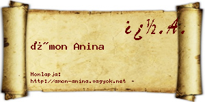 Ámon Anina névjegykártya